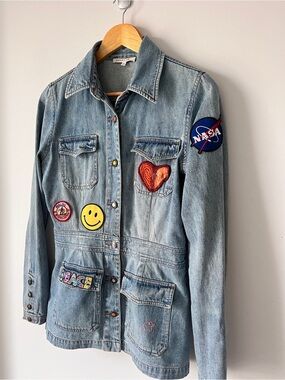 💥SALE💥Y2K Smart Set Denim Jacket |Patch & Embroidery | Sz M | Festival | Boho